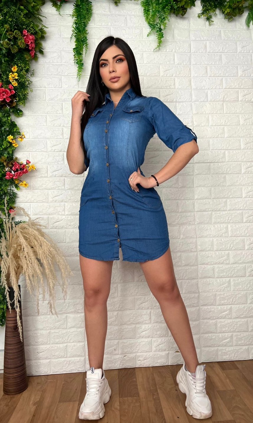 Vestido de Jean con Mangas👗😍